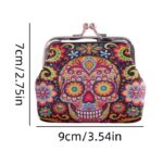 girls coin purse pu skull coin purse bag wallet