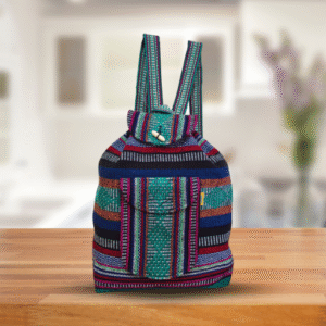 traditional mexican colorful embroidered backpack, colorful