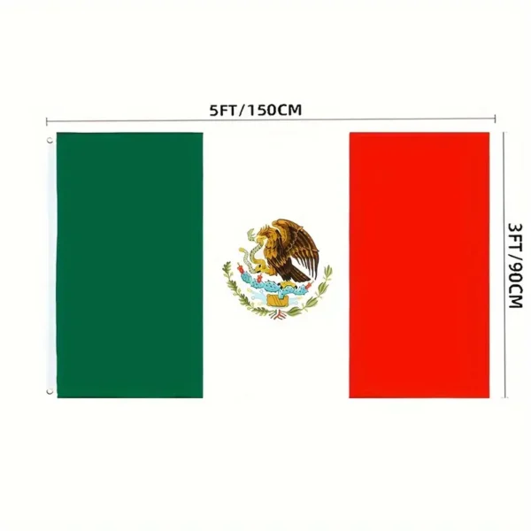 polyester mexican flag 150 x 90 cm