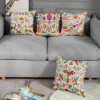 4 mexican inspired throw pillow covers, 45.72 x 45.72 cm colorful floral & bird patterns