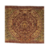 aztec calendar shawl (rebozo) in lith green color
