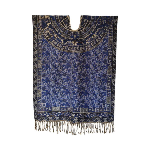 mexican handcrafted blouse for women | blue flower design | one size