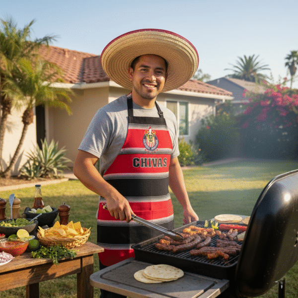 zarape apron with chivas design