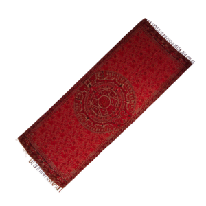 aztec calendar shawl (rebozo) in red color