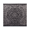 aztec calendar shawl (rebozo) in silver color