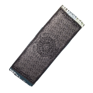 aztec calendar shawl (rebozo) in silver color