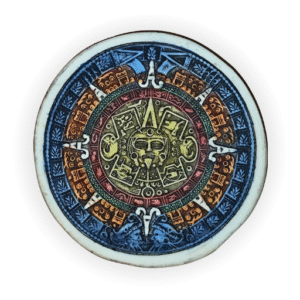 ceramic aztec calendar magnet