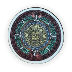 ceramic aztec calendar magnet | blue (copy)