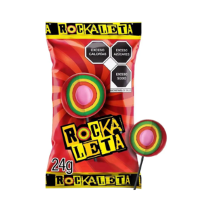 rockaleta | paleta de caramelo con centro de goma | 24 g